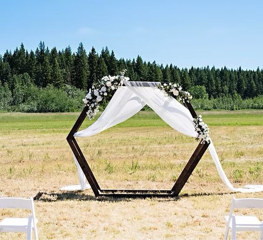 Dark Wood Double Hexagon Arch