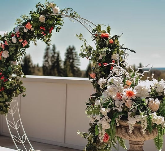 Circular White Metal Arch